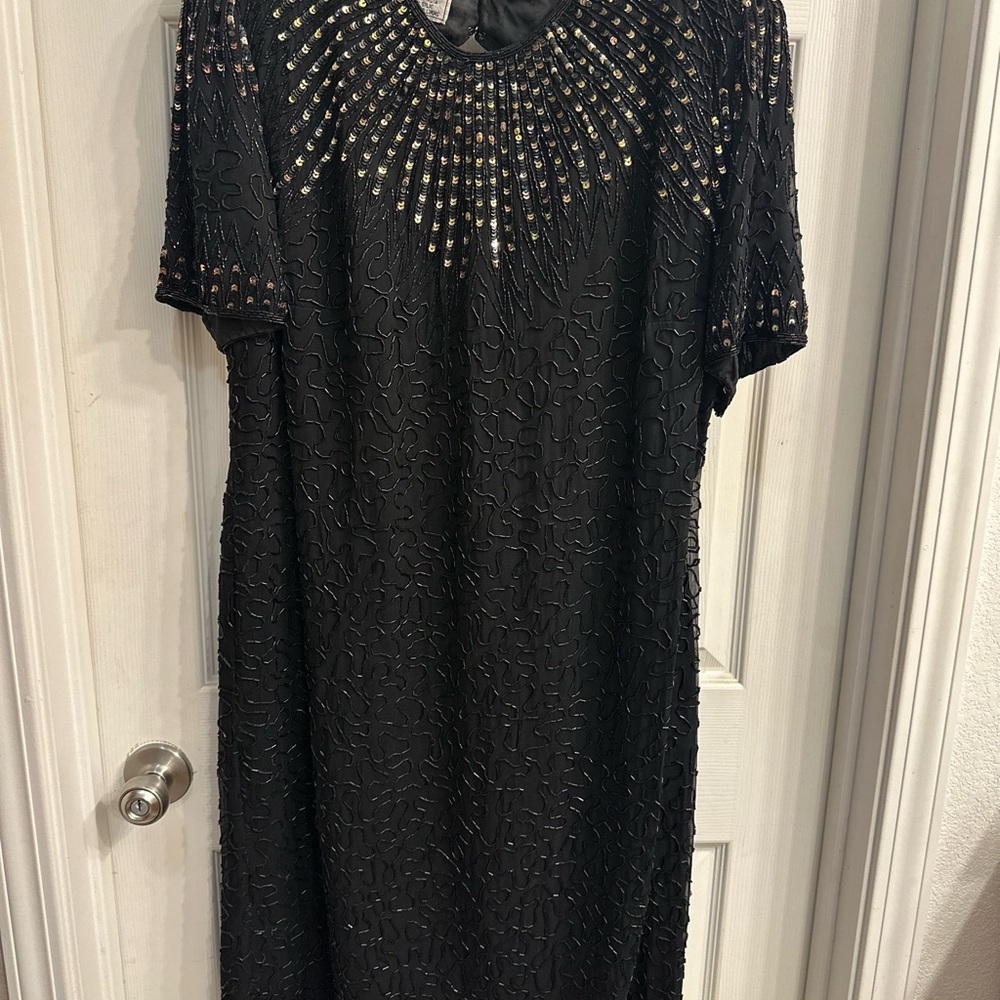 Elegant Black Beaded Dress